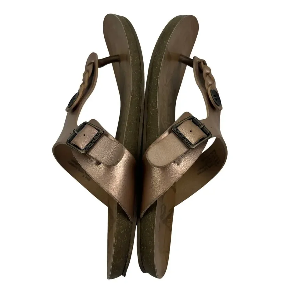 Blowfish Malibu Greco Rose Gold Champagne Braided Comfort Sandals Women's Size 8